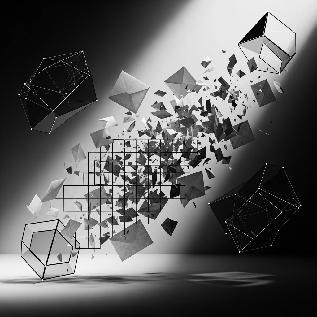AI Email Extraction: cinematic monochrome illustration