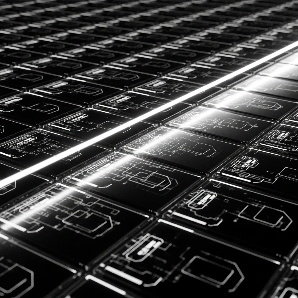 CSV Bulk Import — cinematic monochrome illustration