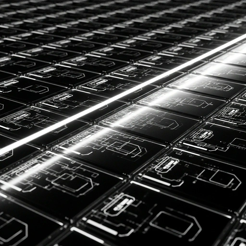 CSV Bulk Import: cinematic monochrome illustration