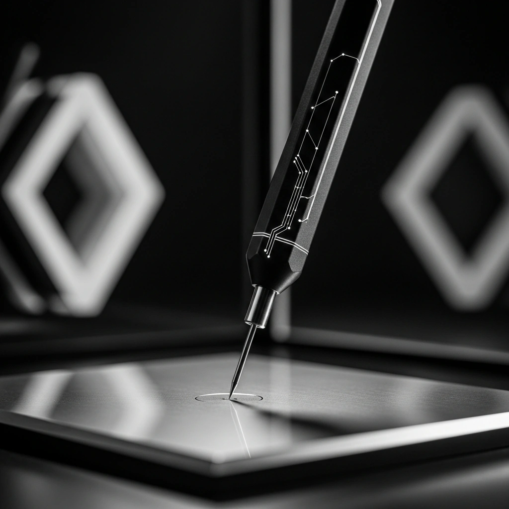 Custom Branding — cinematic monochrome illustration