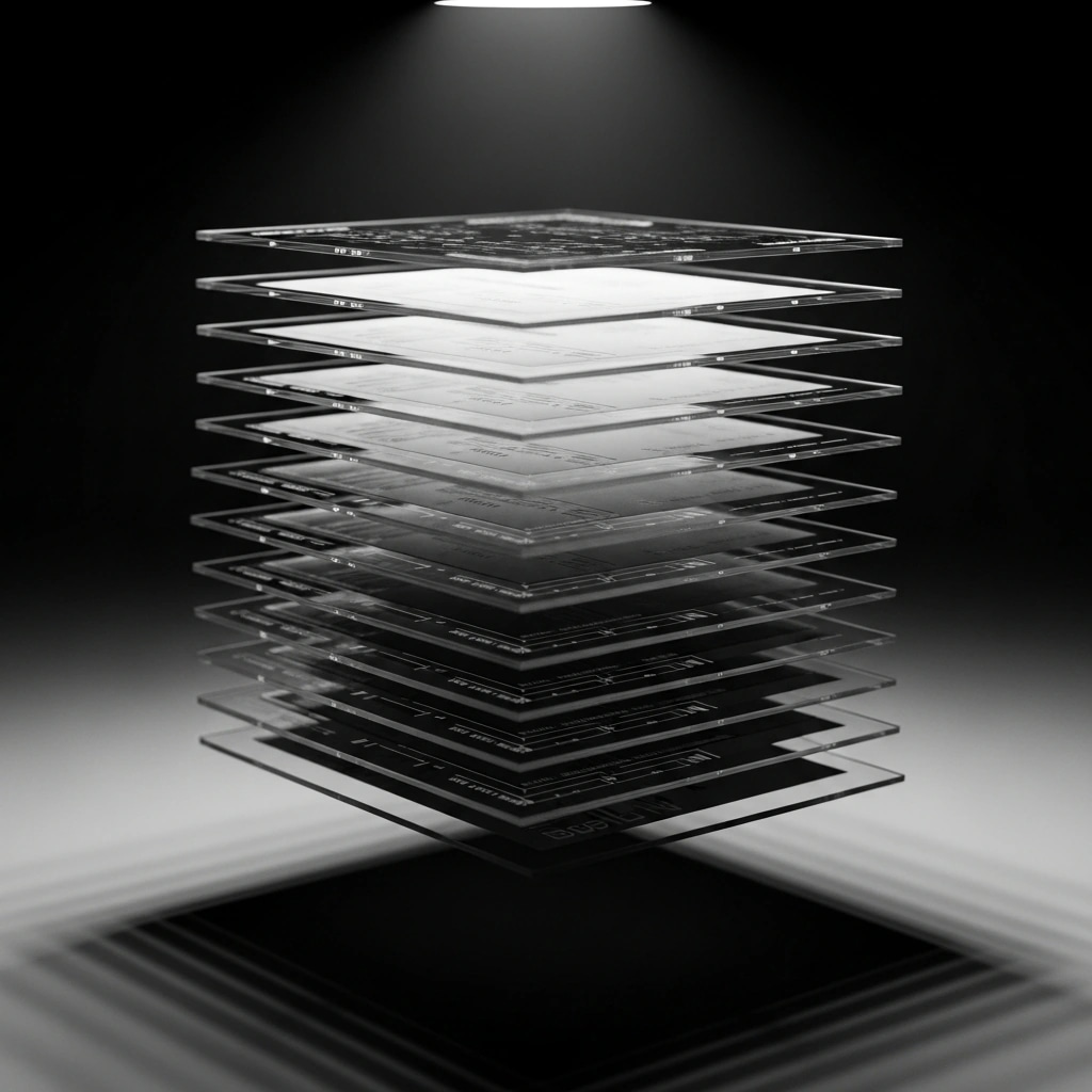 Expense Records: cinematic monochrome illustration