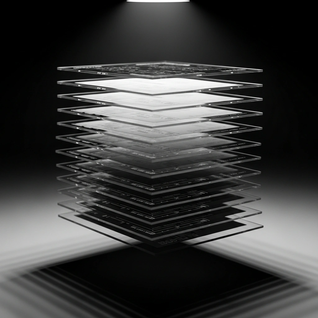 Expense Records: cinematic monochrome illustration