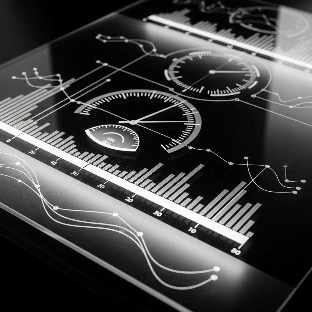 Invoice Dashboard: cinematic monochrome illustration