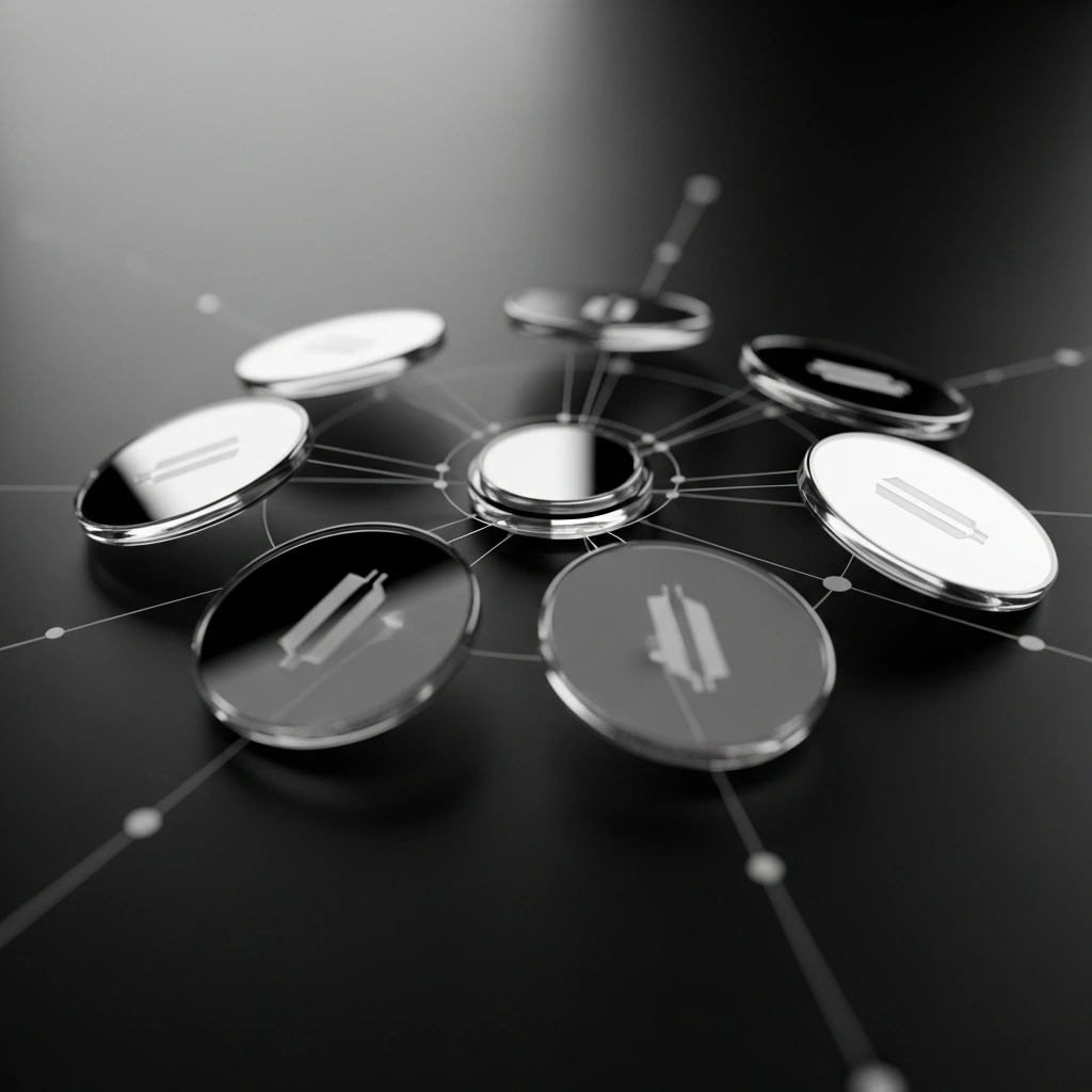 Multi-currency: Any ISO-4217: cinematic monochrome illustration