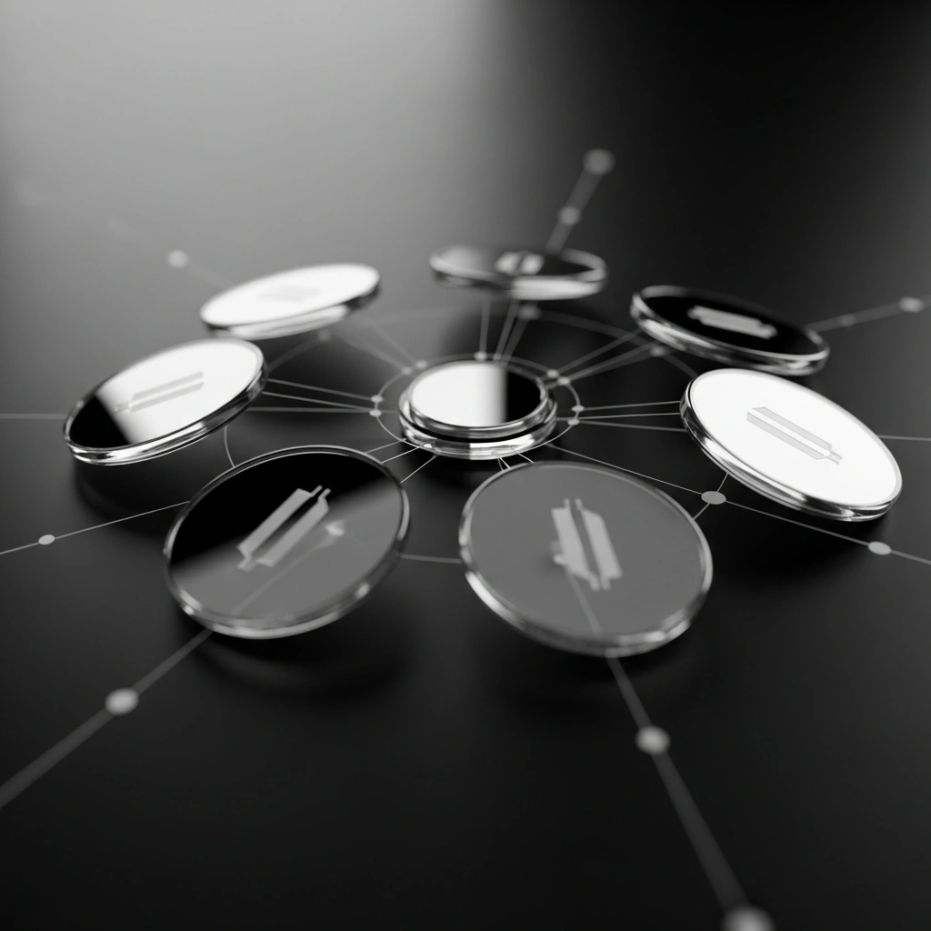 Multi-currency: Any ISO-4217: cinematic monochrome illustration
